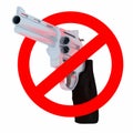 Red prohibition sign. crossed gun Royalty Free Stock Photo