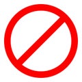 Red prohibition sign. Not allow icon. Vector Illustration Royalty Free Stock Photo