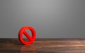 Red prohibition symbol NO. Bans and laws, restriction of human rights and freedoms. Norms and rules, permissible limits Royalty Free Stock Photo