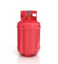 Red propane cylinder with compressed gas Royalty Free Stock Photo