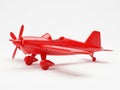 Red propeller airplane model isolated on white background Royalty Free Stock Photo