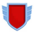 Red protection shield with wings providing security and safety Royalty Free Stock Photo