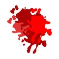 Red puddles Dripping blood. Realistic bloody splatters blob of blood. Medical and healthcare concept. Blood splatter
