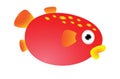 Red puffer fish cartoon Royalty Free Stock Photo