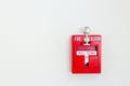 Red pull down fire alarm switch Royalty Free Stock Photo