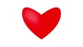 Red pulsing, beating heart on white. Symbolizes Love, infatuation or heart health.