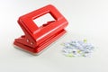 Red puncher on white background isolated. Royalty Free Stock Photo