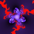 Red purple blue diamond lights flowery shapes, fractal, sky, energy abstract texture, graphics Royalty Free Stock Photo