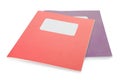 Red and purple copybooks isolated on white Royalty Free Stock Photo