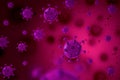 Red and purple coronavirus disease COVID-19 infection medical illustration. Royalty Free Stock Photo