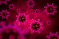 Red and purple coronavirus