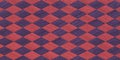 Red and purple diamond pattern with textured wood grain effect rhombus geometric Royalty Free Stock Photo