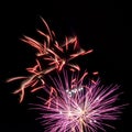 Red and purple fireworks