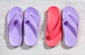 Red and Purple Flip Flops Royalty Free Stock Photo