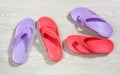 Red and Purple Flip Flops Royalty Free Stock Photo