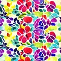 Red purple flowers pattern batik like Royalty Free Stock Photo