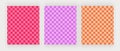 Red, purple and orange retro checkered square backgrounds