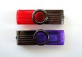 Red and Purple Pocket USB Flash Drives