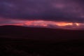 Red and Purple Sky over the Wicklow Mountains at Twlight