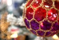 Red and Purple Stained Glass Christmas Ornament