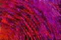 Red and purple wavy pulsating arcs radiating from a corner on a dark background. Imitation of watercolor or oil painting.