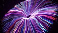 Red Purple Wavy Turbulence Dotted Lines Particle Hole Explosion On Starry Royalty Free Stock Photo