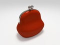 Red purse isolated on white background