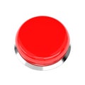 Red push button. Alarm sign. 3d rendering illustration isolated