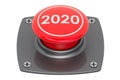 2020 Red Push Button, 3D rendering Royalty Free Stock Photo