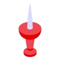 Red push pin icon isometric vector. Important board notice Royalty Free Stock Photo