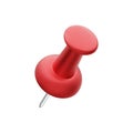 Red push pin isolated on white background. Thumbtack. Vector illustration