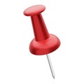 Red push pin isolated on white background. Thumbtack. Vector illustration Royalty Free Stock Photo