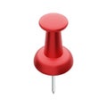 Red push pin isolated on white background. Thumbtack. Vector illustration Royalty Free Stock Photo