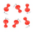 Red push pin. Realistic. Vector illustration Royalty Free Stock Photo