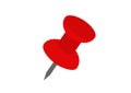 Red push pins, thumbtack isolated vector image