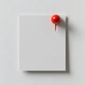 Red Pushpin on Blank White Note Minimalist Design isolated on white background Royalty Free Stock Photo