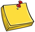 Red pushpin in a yellow note. Generative AI Royalty Free Stock Photo