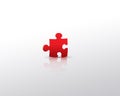 Red puzzle alone Royalty Free Stock Photo
