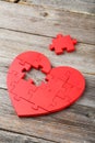 Red puzzle heart Royalty Free Stock Photo