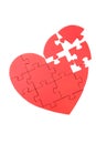 Red puzzle heart Royalty Free Stock Photo