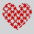 Red Puzzle Heart Pieces - JigSaw - Field Chess Royalty Free Stock Photo