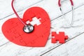 Red puzzle heart Royalty Free Stock Photo