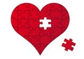 Red puzzle heart, vector Royalty Free Stock Photo