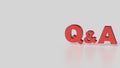 The Red Q A on white Background 3d Rendering Royalty Free Stock Photo