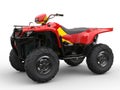 Red quad bike with yellow side panels Royalty Free Stock Photo