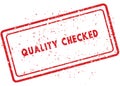 Red QUALITY CHECKED rubber stamp