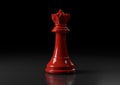 Red queen chess, standing against black background