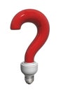 Red question bulb Royalty Free Stock Photo