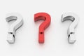 Red question mark on a background of white signs. 3D Rendering image Royalty Free Stock Photo