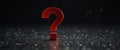 A red question mark is on a black background. Royalty Free Stock Photo